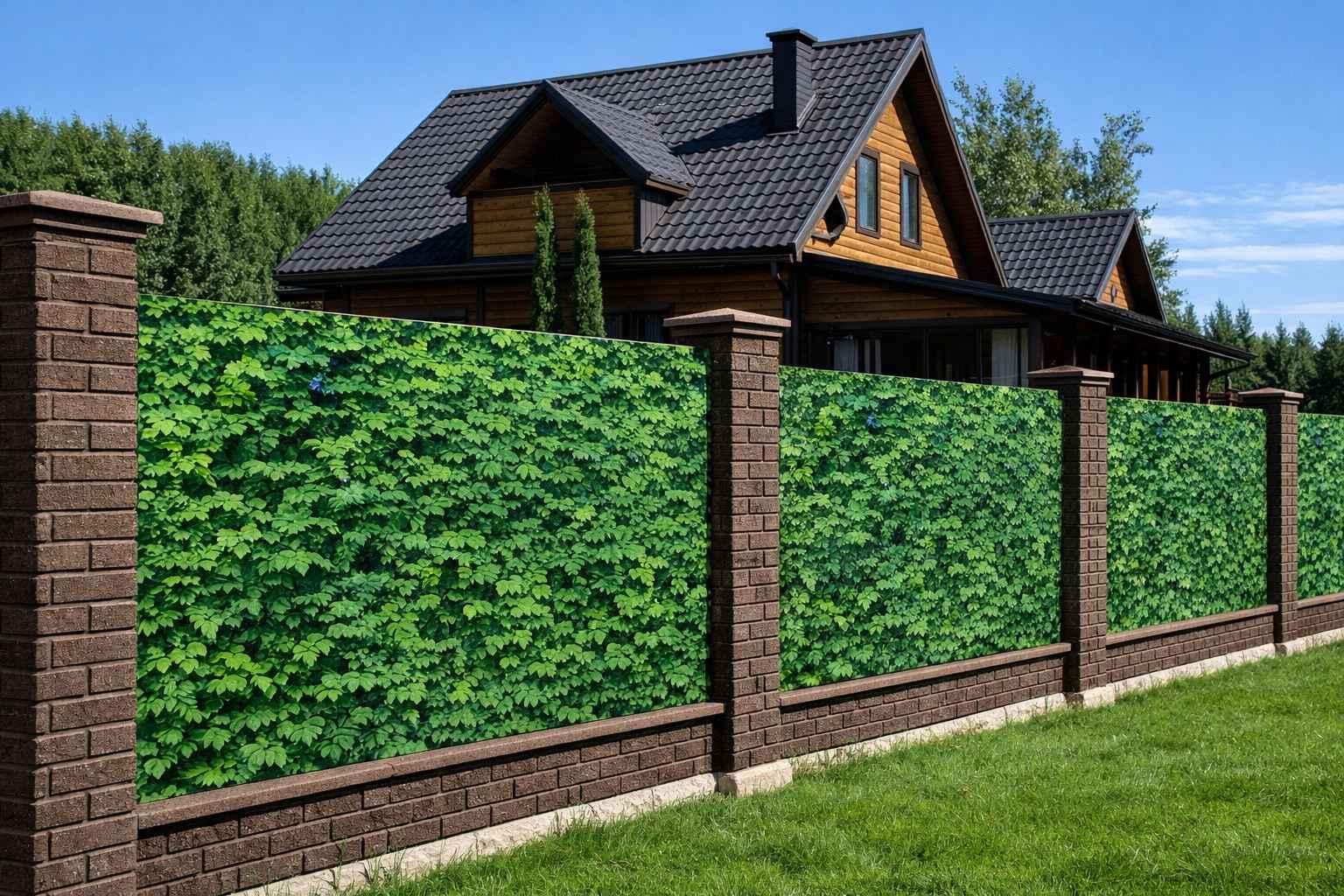 Забор с индивидуальным изображением на производственной площадке